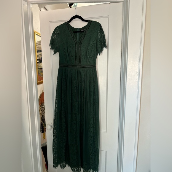 Lace Maxi Dress Event Fitted Bodice Size M - Picture 3 of 9